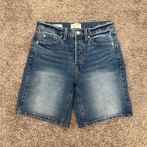 Women's Rise 90’s Baggy Denim Bermuda Shorts - 9” Inseam Relaxed Fit